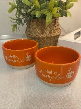 Threshold Orange 'Hello Pumpkin' Ceramic Ramekin Set
